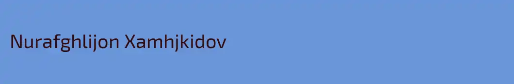 Nurafghlijon Xamhjkidov